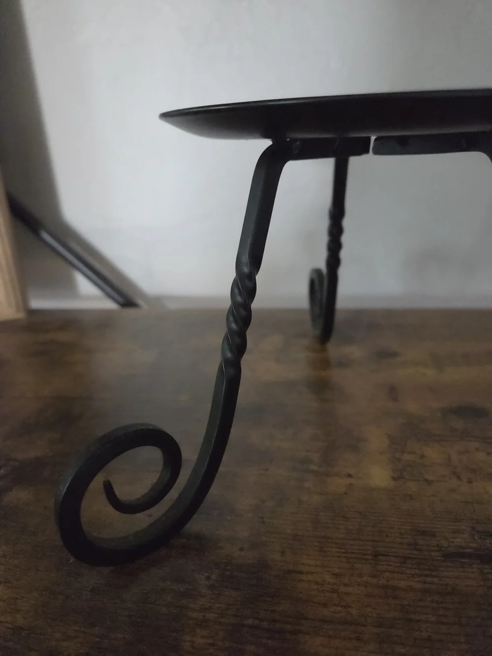 Craft Black Twisted Metal Candle Stand with Curled Legs